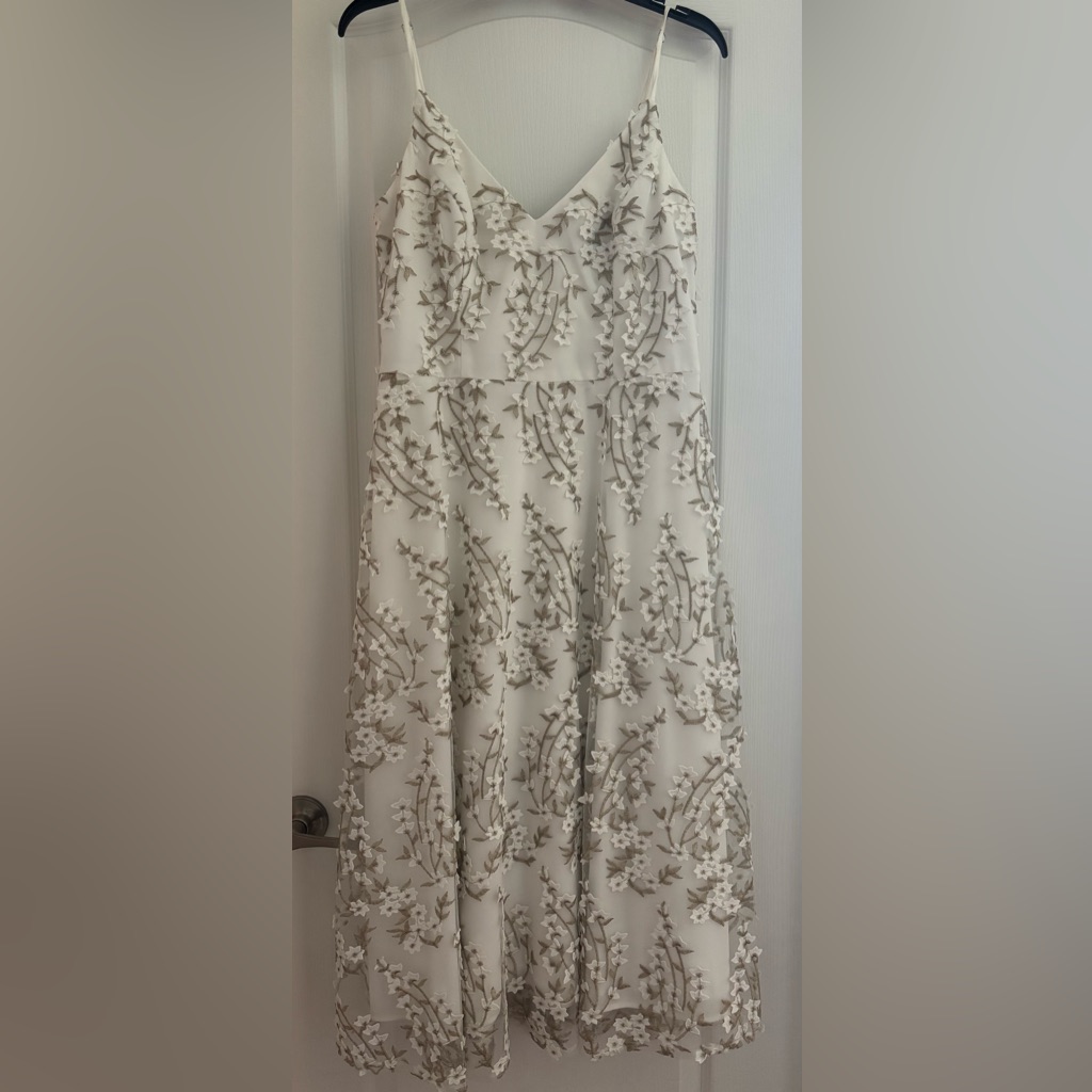 Xscape Cream And White Dress